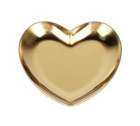 Beufee Svuotatasche per Gioielli A Forma di Cuore, Vassoio Decorativo Oro Piccolo in Acciaio Inossidabile per Gioielli Cosmetici Piatto Anelli Portapiatti Chiave per Donne Ragazze