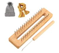 Beufee Telaio, 32 Pegs, rettangolare, per lavori a maglia, con uncinetto, per attività fai da te, 27 x 16 x 6 cm