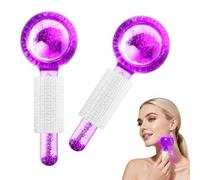 Beugo 2 Sfere di Ghiaccio per il Viso, Massaggio Ice Cool Roller Ball, ice globes viso per Ridurre Gonfiore, Borse e Occhiaie, Tonificareviso Serrare, Viola