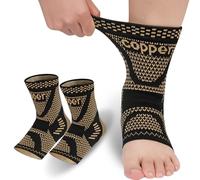 Beugo Cavigliera Sportiva, 2 Pezzi Supporto per Caviglia Elastica, Cavigliera Ortopedica per Uomo e Donna per Corsa, Boxe, Calcio e Altri Sport (Nero e arancione, M)