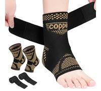 Beugo Cavigliera Sportiva, 2 Pezzi Tutore caviglia con fasce elastiche e compressione regolabile, Cavigliera Ortopedica per Uomo e Donna per Corsa, Boxe, Calcio e Altri Sport (Nero e arancione, L)