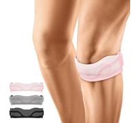 Beugo Fascia per ginocchio rotuleo Cinturino, Cinturino al Ginocchio Regolabile con Cuscinetto in Silicone, Tutore Ginocchio Rotulea per Palestra, Escursionismo, Basket, Baseball, 1 Pezzi, Rosa