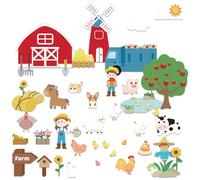 BEUNITONE Feltro Storia Tavola con Animali Fattoria 55 Pezzi Feltro Flanella Board per Prescolare Storia Della Famiglia Insegnamento Muro Interattivo Narrativa Playset con Tema Fattoria