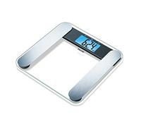 Beurer BF 220 Bilancia Diagnostica in Vetro con Display XL Illuminato, Analisi di Grasso Corporeo, Acqua, Massa Muscolare e Ossea, AMR/BMR, Portata 180 kg, 10 Memorie Utente