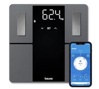 Beurer BF 500 bilancia pesapersone digitale con Bluetooth & app con misurazione di massa grassa, percentuale muscolare, fabbisogno calorico ecc. trasferimento dati ad Apple Health & co., fino a 180 kg