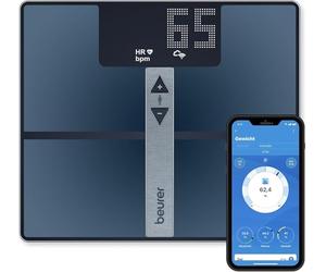 Beurer BF 980 bilancia diagnostica con WIFI e Bluetooth, registrazione dell’analisi e valutazione grafica dei valori corporei tramite app, misurazione della frequenza cardiaca, batteria ricaricabile