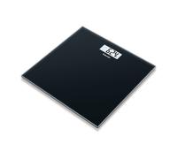 Beurer GS 10 Bilancia Pesapersone in Vetro, Nero - 1500 g con display LCD, indicatore di sovraccarico, spegnimento automatico, design nero piatto ed elegante in vetro