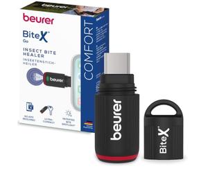 Beurer BiteX Go Dopopuntura per punture di insetti con connessione USB-C per smartphone Android e iPhone, trattamento con calore contro prurito, senza batterie, con luce integrata