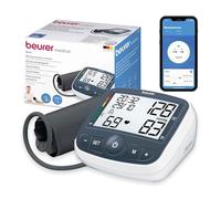 Beurer bm-40 - Sfigmomanometro da braccio con adattatore, Indicatore OMS, memoria 2 x 60 Counts, colore: grigio/bianco