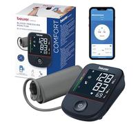 Beurer BM 48 Misuratore di pressione da braccio, facile da usare con un solo pulsante, misurazione delicata e rapida, rilevazione delle aritmie, ampio display, Con connessione all'app BM 48