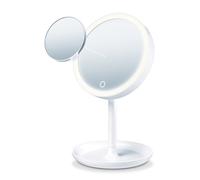 Specchio trucco luce led e base portaoggetti Beurer