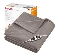Beurer Coperta elettrica HD 150 XXL, termocoperta elettrica con spegnimento automatico, 200 x 150 cm, 6 impostazioni di temperatura, lavabile in lavatrice, morbida coperta, tortora