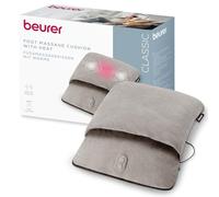 Beurer FM 28 Massaggiatore Piedi 2 in 1 con Calore e Vibrazione, 3 Programmi, Morbido Tessuto a Coste, Scaldapiedi Elettrico Compatto con Cavo USB-C, per Casa e Ufficio, Grigio