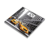 Beurer GS 203 Bilancia in Vetro con Stampa New York, display bianco, lcd