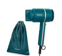 Beurer HC 35 Ocean Asciugacapelli Compatto dal Design Moderno con Funzione a Ioni e Display LED 3 livelli di calore e di ventilazione, Anello di aggancio e custodia inclusa per un facile trasporto