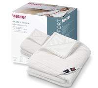 Beurer HD 82 Helsinki, termocoperta ultra soffice in materiale di pregio con 6 livelli di temperatura, con spegnimento automatico e sistema di sicurezza, lavabile in lavatrice a 30 °C, colore bianco