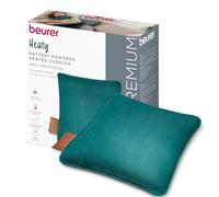 Beurer Heaty Termoforo, termoforo senza fili con batteria, con spegnimento automatico e 3 livelli di temperatura, con riscaldamento rapido, morbido velluto a coste, verde scuro