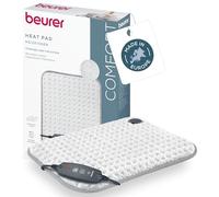 Beurer HK 43 termoforo, tappetino termico extra morbido con spegnimento automatico e 3 livelli di temperatura, con riscaldamento rapido, lavabile in lavatrice fino a 30 °C, Bianco