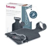Beurer HK 64 Grey Termoforo per schiena e cervicale, termoforo con riscaldamento rapido e spegnimento automatico, di forma anatomica, 3 livelli di temperatura, lavabile, con cintura addominale