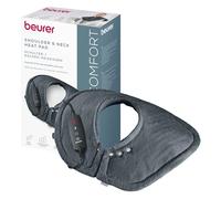 Beurer HK 66 Cosy Termoforo per spalle e cervicale, termoforo elettrico di forma anatomica con chiusura magnetica, 3 livelli di temperatura con spegnimento automatico, lavabile