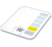 Beurer KS 19 Bilancia da Cucina Digitale, Ultra Piatta 16,5 mm, Vetro di Sicurezza, 5 kg di Capacità, Funzione Tara, Display LCD, Conversione Peso-Liquidi, Spegnimento Automatico