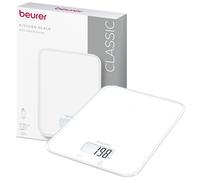 Beurer KS 19 Pure White bilancia da cucina digitale, capacità fino a 5 kg (suddivisione precisa al grammo), bilancia domestica con sensore touch, bilancia per alimenti in atterie, bianco