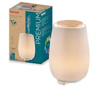 Beurer LA 45 Diffusore aromatico per oli essenziali, nebulizzatore a ultrasuoni per aromaterapia, 9 luci d'atmosfera colorate, custodia in ceramica e coperchio in legno, timer e spegnimento automatico