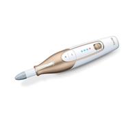Beurer MP 64 Fresa per Unghie Professionale per la Cura di Mani e Piedi, Funzionamento a Batteria, 10 Accessori per Manicure e Pedicure, con luce LED, Taglia Unica, 4.400 giri/min, Bianco e Oro