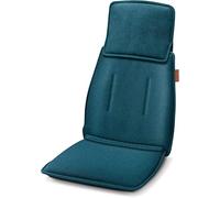 Beurer MG 330 Coprisedile Massaggiante Shiatsu Color Petrolio con 3 Aree di Vibrazione a 4 Testine che Simulano il Massaggio Manuale, 2 Livelli di Intensità, Interruttore Manuale