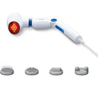 Beurer MG 40 Apparecchio per Massaggi a Raggi Infrarossi con impugnatura regolabile in 3 modi, 4 accessori per un massaggio vibrante ideale per gambe e schiena, funzione calore