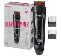 Beurer Regolabarba MN4X Rifinitore lavabile con lama in acciaio inox e rivestimento in titanio con 10 lunghezze di taglio e una regolazione fine a 2 livelli, Display LED con indicatore di carica