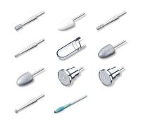 Beurer MP 100/MP 200 Set di ricambio per dispositivi per manicure MP 100 e MP 200, 10 accessori per fresa per unghie in zaffiro, ceramica e feltro, 30 accessori monouso, con cappuccio protettivo