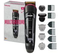 Beurer MultiGroomer MN9X Styler versatile e impermeabile in acciaio inox con 11 accessori per tagliare o radere tutte le zone del corpo, batteria al litio da 90 minuti, con pratica custodia rigida
