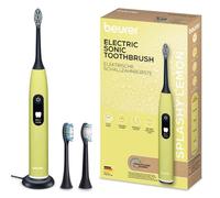 Beurer SC 50 - Spazzolino elettrico con 5 modalità di pulizia e sensore di pressione, 80.000 vibrazioni, display con indicatore di durata della pulizia, con 2 testine di ricambio (Splashy Lemon)