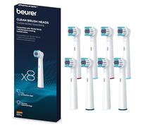 Beurer Set di Ricambio da 8 testine Clean compatibili con spazzolini da denti Beurer TB 30 / TB 50 e con tutti gli spazzolini rotanti disponibili in commercio