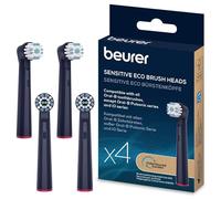 Beurer TB Sensitive Eco Testine per spazzolino elettrico, 4 testine compatibili con Oral-B, setole realizzate al 100% con materie prime rinnovabili, cura delicata dei denti, grado di durezza morbido