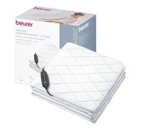 Beurer UB 74 coprimaterasso riscaldante, coperta elettrica con spegnimento automatico e protezione surriscaldamento, coperta termica pratica tipo lenzuolo con angoli, 3 livelli, lavabile, 200x100 cm