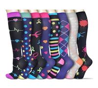 beusilay 8 pares calze a compressione, per donne e uomini, 15-25 mmHg, ideali per trattamenti medici, Sportive,circolazione, Gravidanza,recupero, infermieristica, viaggi e aereo, corsa e fitness