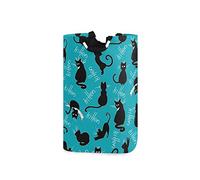 BEUSS Gatto Nero di Halloween Cesto per Biancheria Pieghevole Grande Portabiancheria Portatile Cesta Biancheria Stoccaggio Paniere per Lavare Lavanderia Bambini Stoccaggio