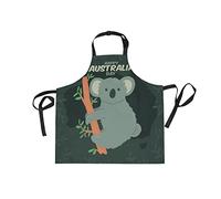 BEUSS Koala Simpatico Animale Nero Grembiule Pittura da Cucina Cuoco Donna Grembiuli da Cameriera con Tracolla Regolabile a 2 Tasche per Bar Giardino Donne Uomini
