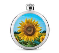 Beutiful Fiaschetta in acciaio inox con stampa di girasoli, moderna fiaschetta da campeggio, fiaschetta da 141,7 g