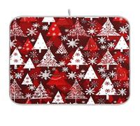 Beutiful - Tappetino scolapiatti assorbente, motivo albero rosso, 40,6 x 45,7 cm, protezione per la cucina, asciugatura rapida
