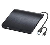 BEVA Masterizzatore CD Externo, Unità CD DVD Esterna USB 3.0 & Type C, Lettore CD DVD External per Laptop,Desktop, XP/Vista/Win7/8/10/