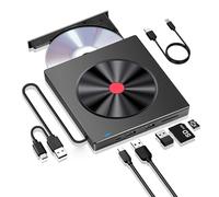 BEVA Masterizzatore DVD CD Esterno, Lettore DVD/CD Esterno USB 3.0 e Tipo-C per PC, Lettore di Schede SD/TF, Unità CD Esterna per Laptop Windows 7/8/10/11/XP/Vista Linux