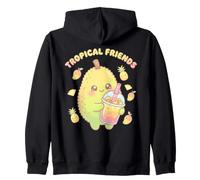 Bevanda al Durian Bubble Tea Kawaii Tropical Friends Felpa con Cappuccio
