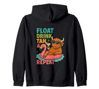 Bevanda galleggiante Tan & Repeat Pool Party Fun Felpa con Cappuccio