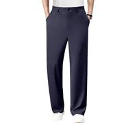 Bevawear Modenease Pantaloni da uomo, modello Modenease - Ultra Comfort Ice Silk Flessibile Casual Pantaloni Bevawear con elastico in vita, Marina Militare, 4XL