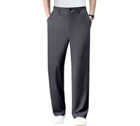 Bevawear Modenease Pantaloni da uomo, modello Modenease - Ultra Comfort Ice Silk Flessibile Casual Pantaloni Bevawear con elastico in vita, Grigio scuro, XXL