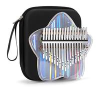 Beveetio Clear Kalimba Thumb Piano With Eva Protective Case, Transparent Crystal Kalimba 17 Key, Musical Instrument Gifts For Kids, Star Finger Piano, Acrylic Mbira…