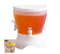 Beverage Dispenser - 5.3L Beverage Jug With Spigot Tap | Rotating Leakproof Pitcher With Three Compartment Design | Water Container For Juice Iced Tea Lemonade Cold Brew Party Kitchen Outdoor Use